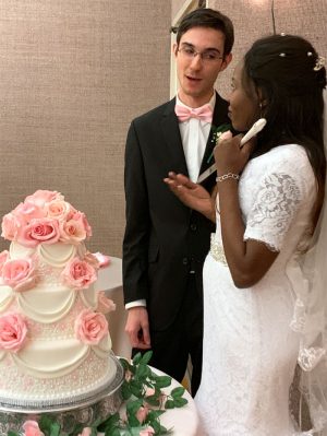 cutting the cake