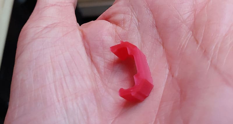3D-printed clip in my hand