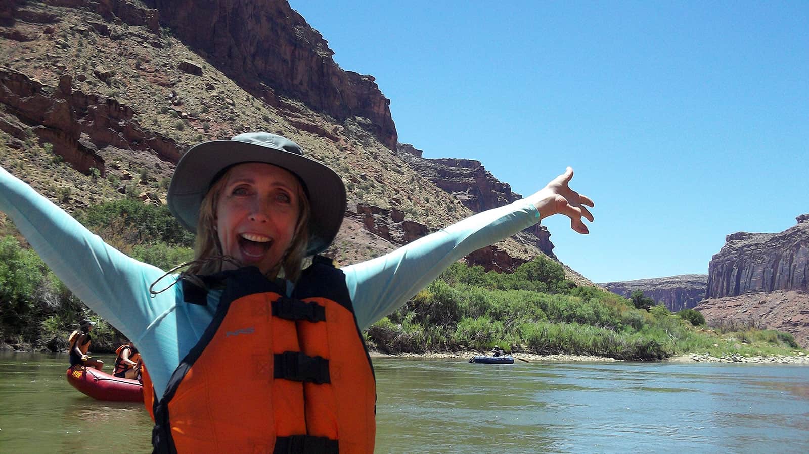 Teyla rafting on the Colorado